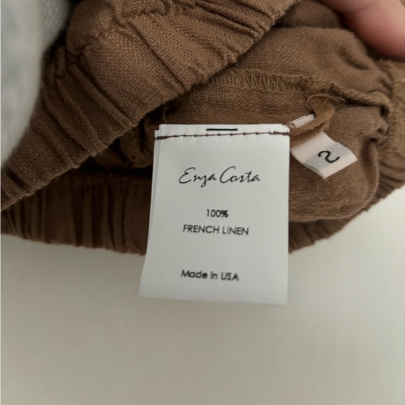 Enza costa brown French linen crop top. Size 2 (medium) nwot - Picture 3 of 3